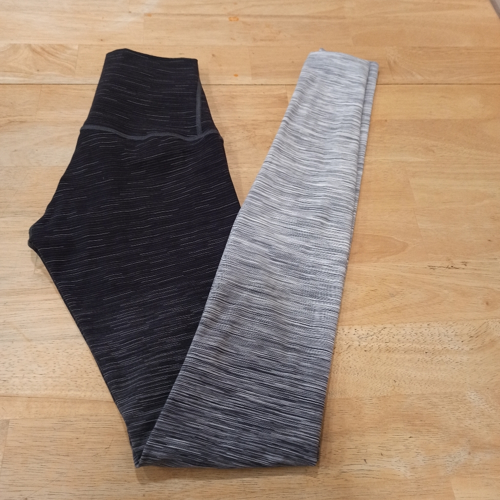 Lululemon Leggings Womens 4 Black Gray Wunder Under Ombre Melange 32" Hi Rise - Picture 3 of 15